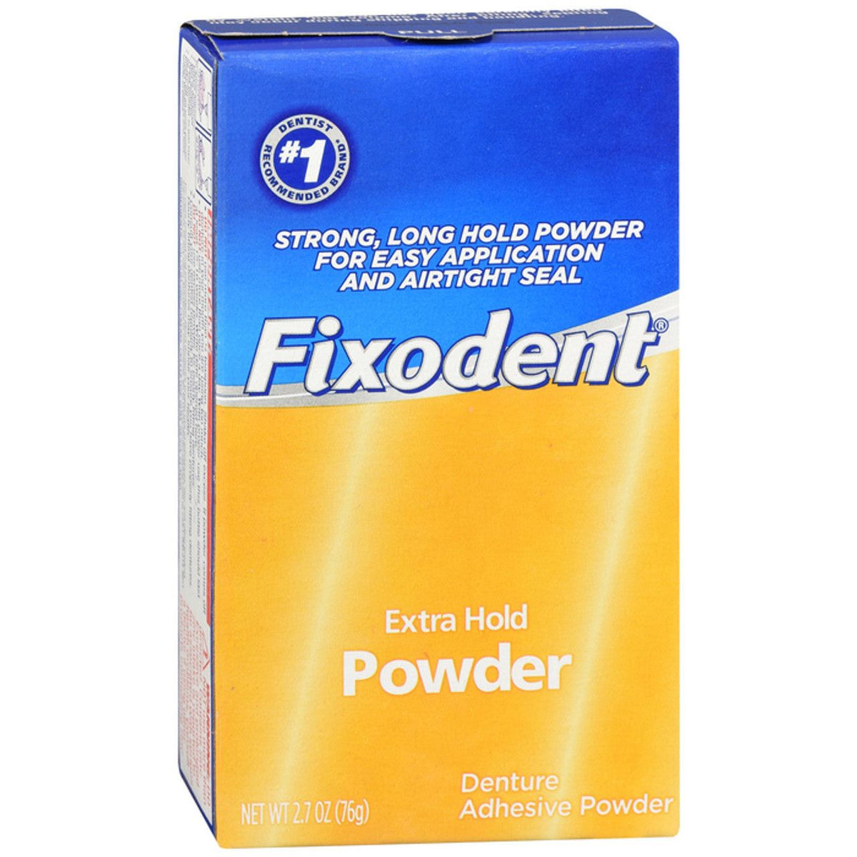 Fixodent Denture Adhesive Powder, Extra Hold, 2.7 Oz (76 G ...