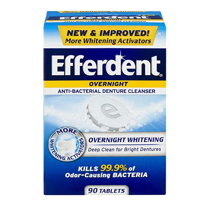 Efferdent PM Overnight Anti-Bacterial Denture Cleanser Tablets