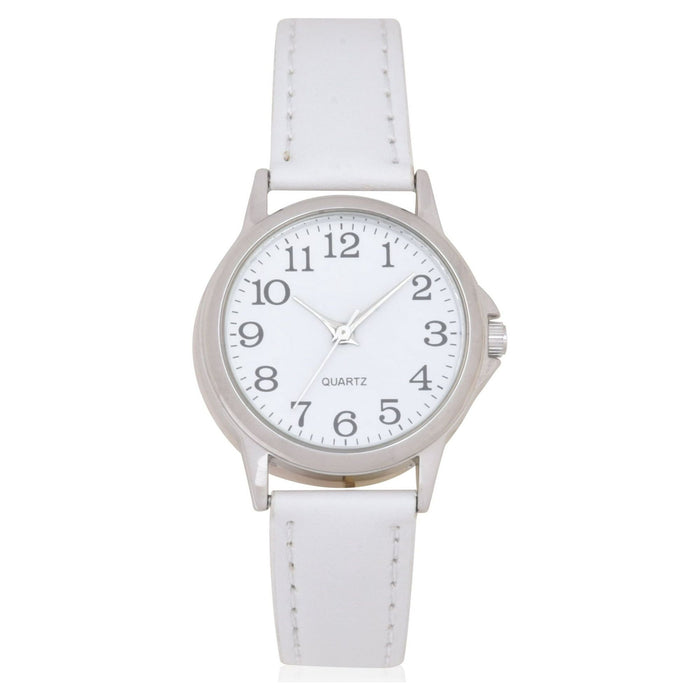 Time and Tru Adult Female Analog Watch in White PU Leather Strap (GEN606WM1)