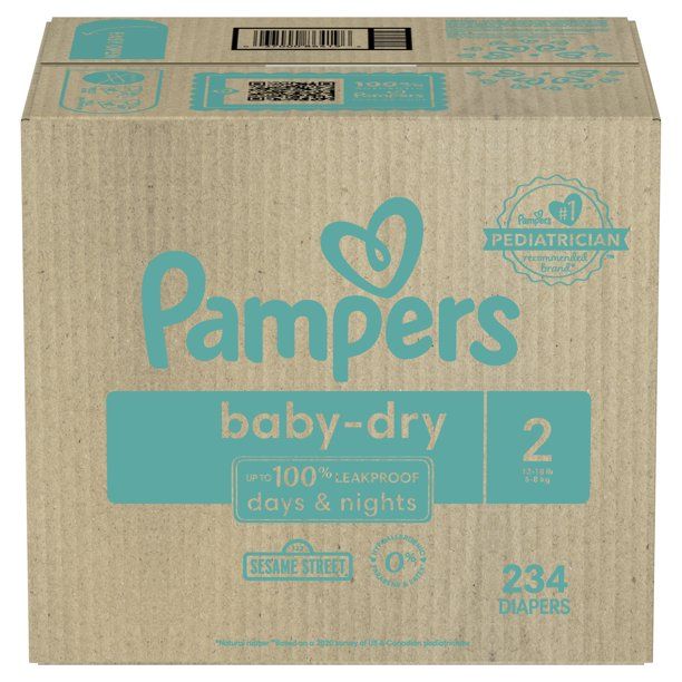 Pampers Baby-Dry Diapers Size 2, 234 Count