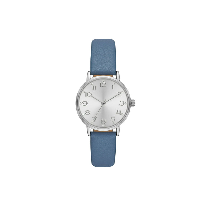 Time and Tru Women's Crystal Accent Silver Tone Watch