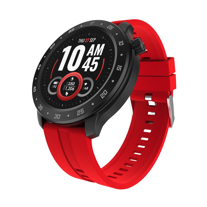 iTech Bold 3 Unisex Adult Smart Watch, Red, Silicone Strap