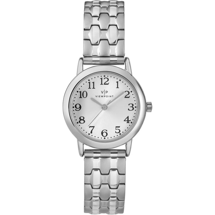 Viewpoint by Timex Women's Silver-Tone 28mm Fashion Watch, Expansion Band