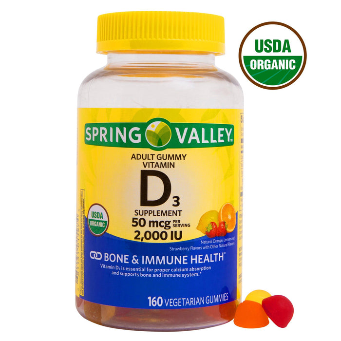 Spring Valley Vegetarian Vitamin D3 Gummies; 2000 IU; 50 mcg; 160 Count