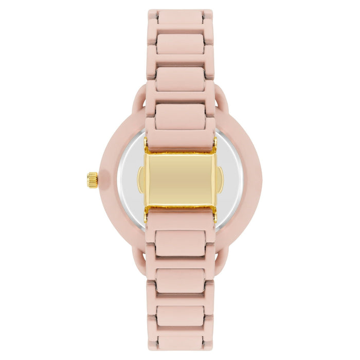 Time and Tru Pink Metal Bracelet Round Pink Dial Watch