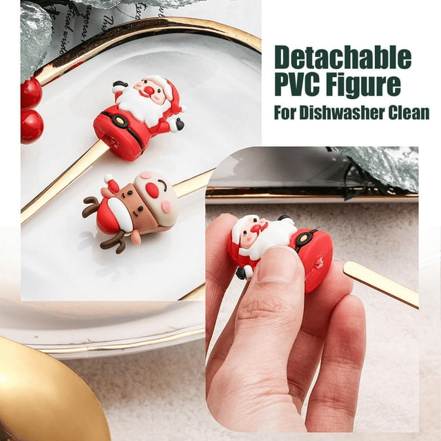 Christmas Spoon Stainless Steel Christmas Tree Tea Spoon for Home, Boriyuan Xmas Coffee Spoon Dinner Forks Dessert Spoon Stirring Spoon Ice Cream Spoon Creative Tableware Gift, Holiday Party Supply