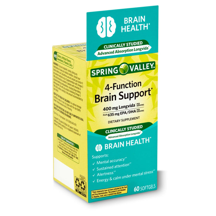 Spring Valley 4-Function Brain Support Dietary Supplement; 60 Count