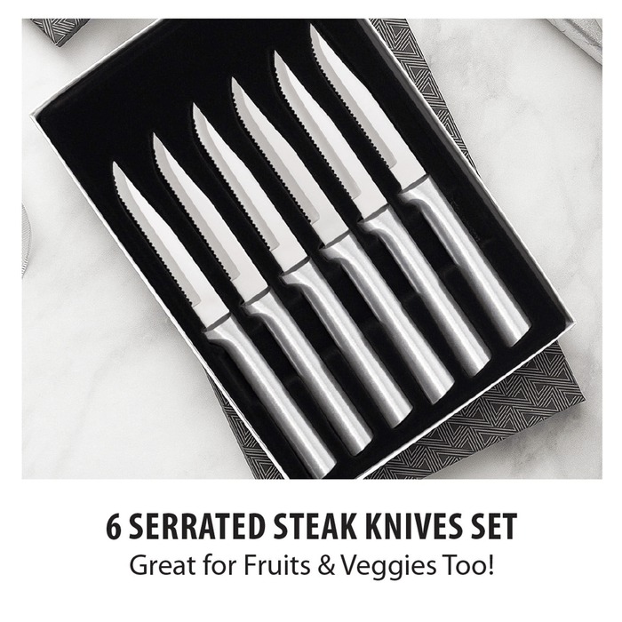 Rada Cutlery 6-Piece Serrated Steak Knife Set