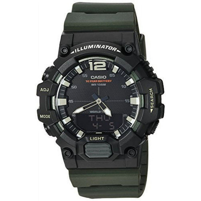 Casio Men's Analog-Digital World Time Watch, Green/Black - HDC700-3AV