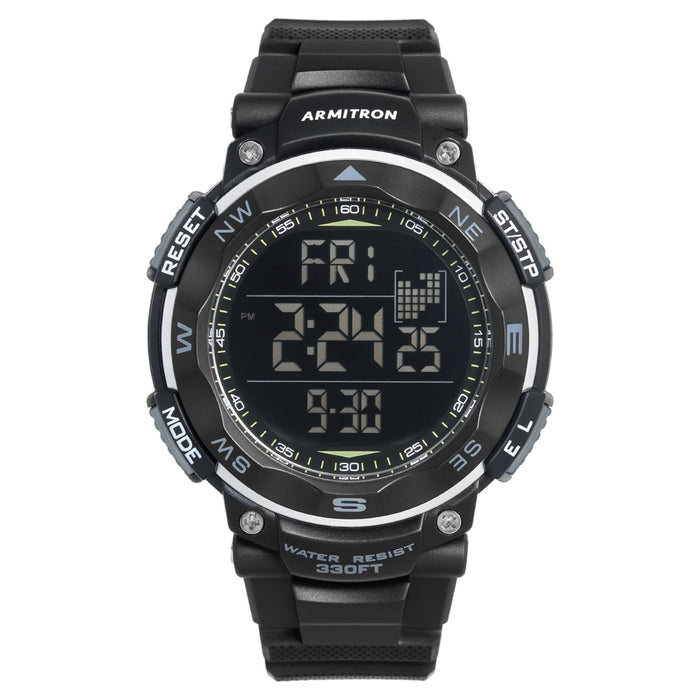 Armitron Men's Digital Sport Watch, Black, Resin Strap