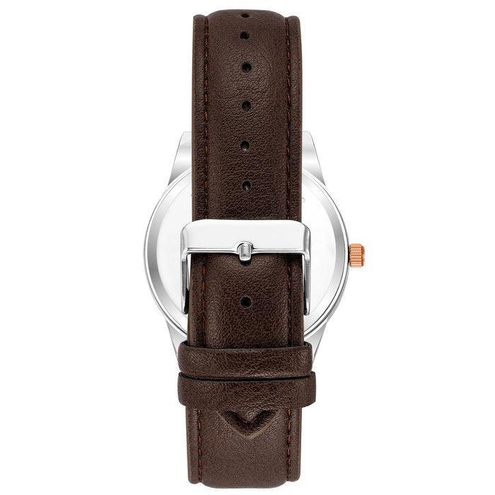 George Mens Casual Brown Watch with Traditional Strap