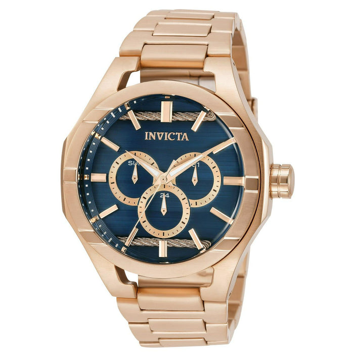 Invicta Men's 31835 Bolt Quartz Chronograph Blue, Rose Gold Dial Watch