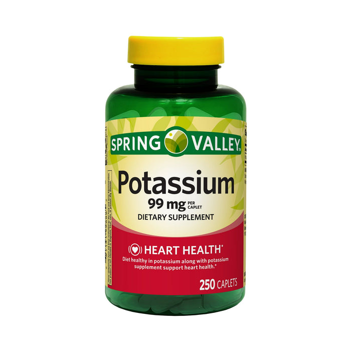 Spring Valley Potassium Caplets Dietary Supplement; 99 mg; 250 Count