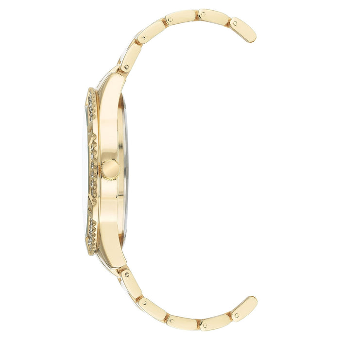 George Men's Round Black Dress Watch with a Classy Gold Tone Metal Band and Bracelet Set