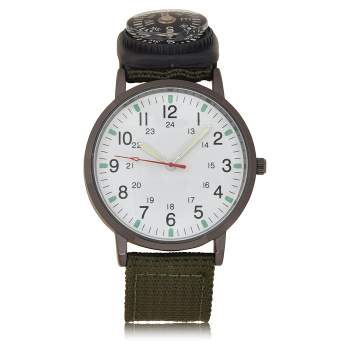 George Analog Unisex Watch in Green with Nylon Strap and Compass (4183Wmm)