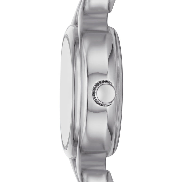 Time & Tru Women's Wristwatch: Silver Tone Round Case and Dial, Silver Interlocking Bracelet (FMDOTT099)