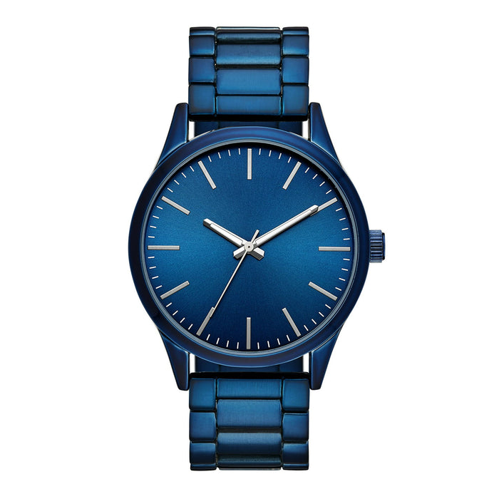 George Men's Watch with Blue Tone Round Case, Blue Sunray Dial and Blue 3 Link Bracelet (FMDOGE053)