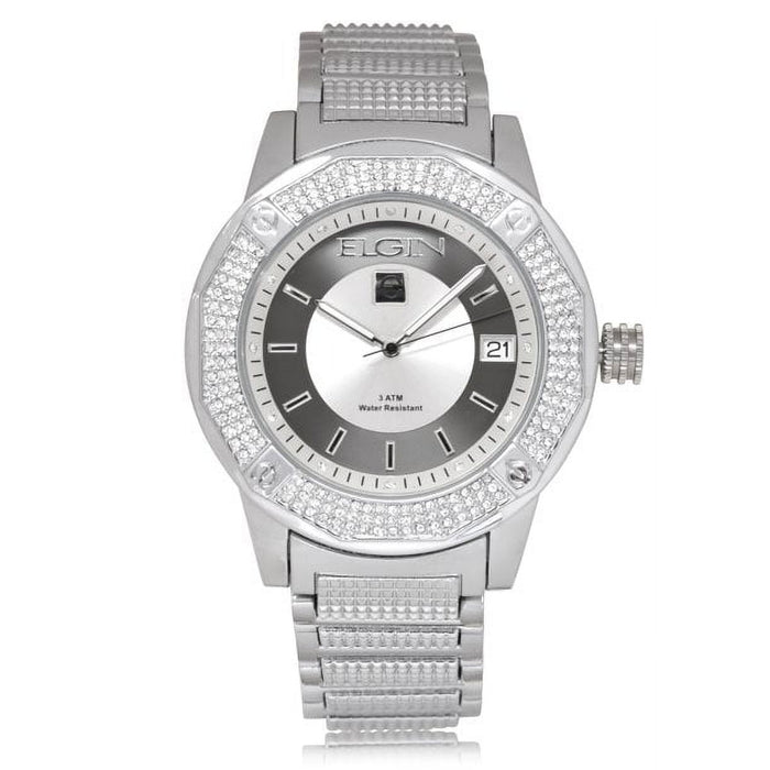 Elgin Adult Male Analog Watch with Silver tone Bracelet and Round Dial (FG160032)