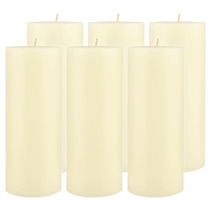 Stonebriar Unscented 3" x 8" 1-Wick Ivory Pillar Candles, 6 Pack