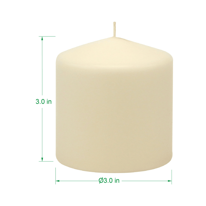 Stonebriar 3" x 3" Unscented 1-Wick Ivory Pillar Candles, 6 Pack