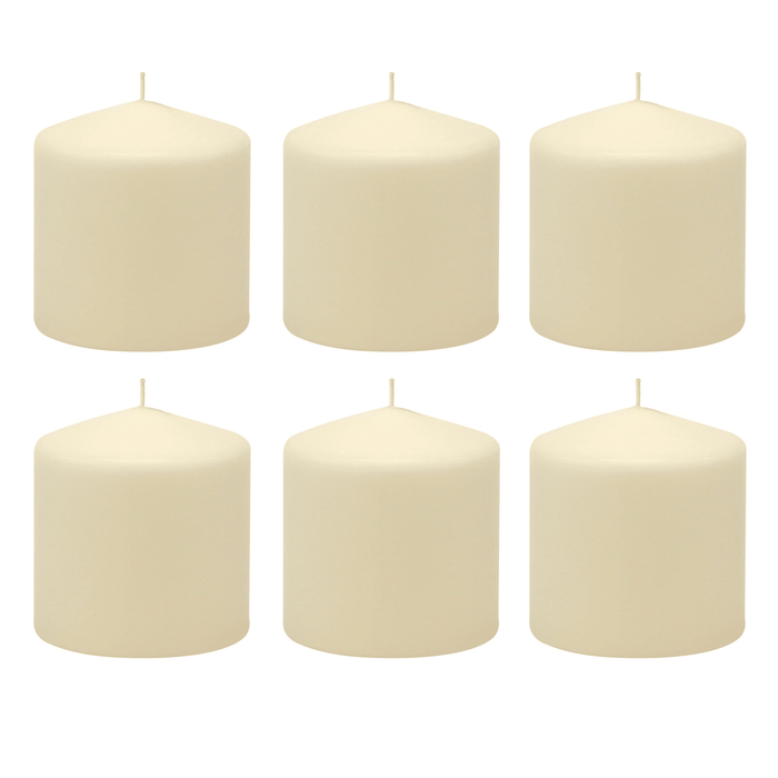 Stonebriar 3" x 3" Unscented 1-Wick Ivory Pillar Candles, 6 Pack