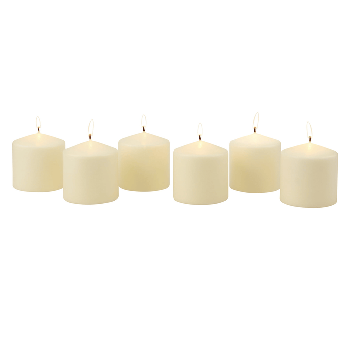 Stonebriar 3" x 3" Unscented 1-Wick Ivory Pillar Candles, 6 Pack