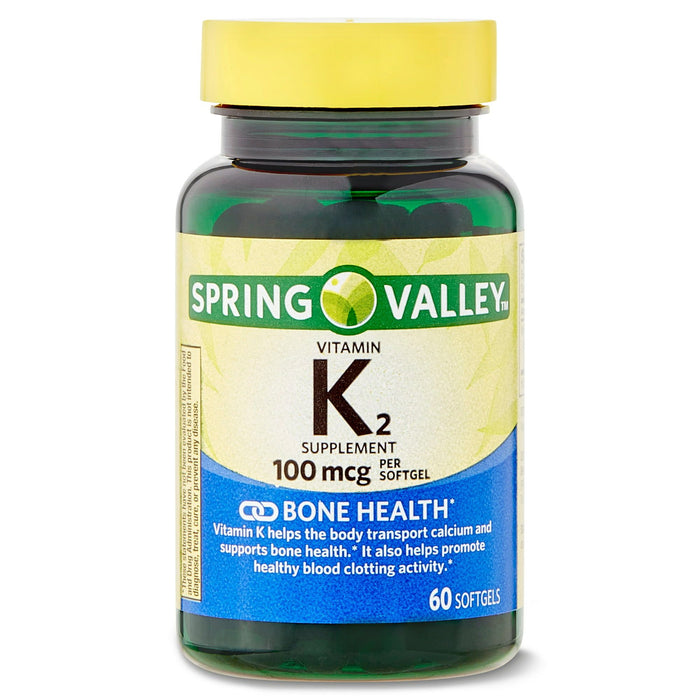 Spring Valley Vitamin K2 Supplement Soft Gel Capsules; 100 mcg; 60 Count