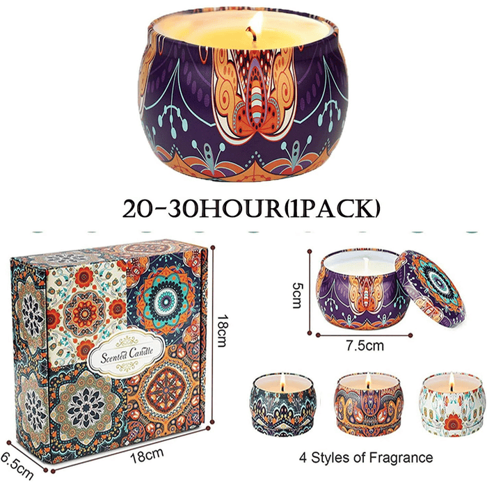 YIWER 4PCS Scented Candles Aromatherapy Soy Candles Gift Set for Womem:100% Natural Soy Candles 4.4 oz 100 hours Strongly Fragrance Stress Relief for Birthday Anniversary