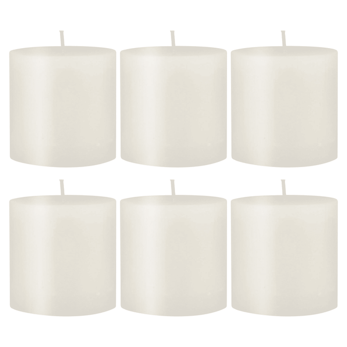 Stonebriar Unscented 3" x 3" 1-Wick White Pillar Candles, 6 Pack