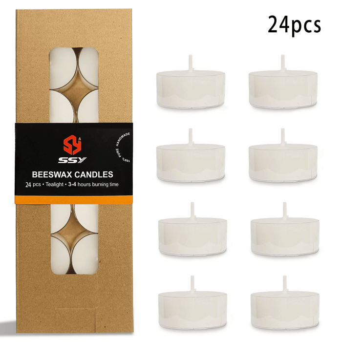 24pcs White Tealights candles - 5-6 Hour Burn Time Cherry Blossom Fragrance Scented Candles Round Clear Cup Pure Handmade Smokeless Candles