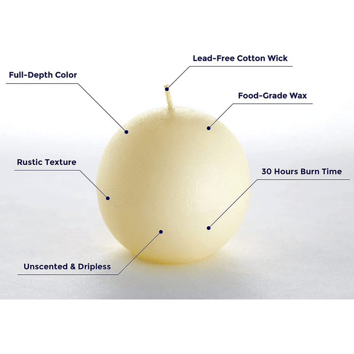 Set of 3 Sphere Ball Candles