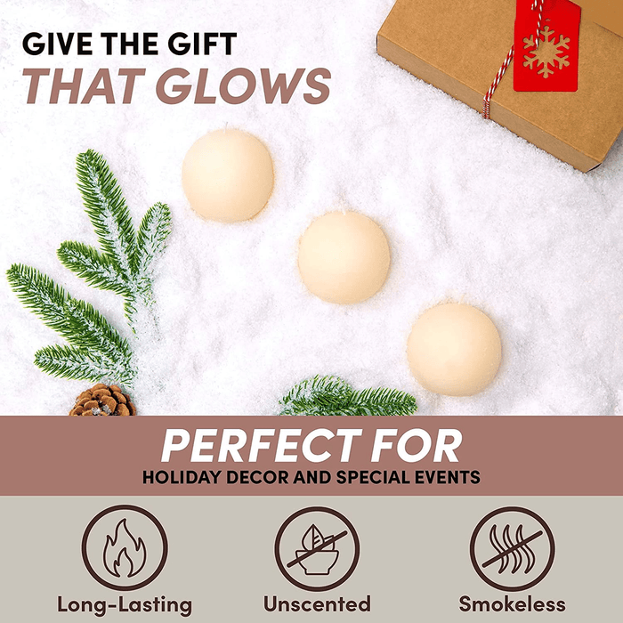 Set of 3 Sphere Ball Candles