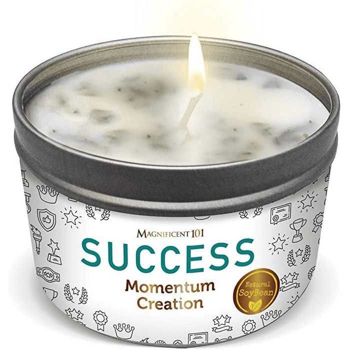 Magnificent 101 Long Lasting Momentum Creation Candle for Success | 6 Oz - 35 Hour Burn | Sage, Bergamot & Sandalwood Scented Soy Wax Candle For House Energy Cleansing & Manifestation