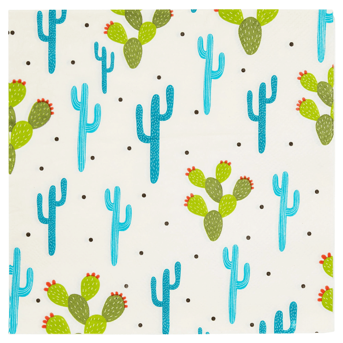 144-Pieces of Cactus Party Supplies with Succulent Plates, Napkins, Cups and Cutlery for Fiesta Party Celebration, Birthday, Taco Baby Shower Decorations (Serves 24)