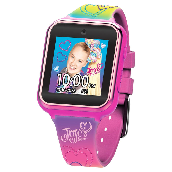 JoJo Siwa iTime Unisex Touchscreen Smart Watch with Silicone Strap and Rectangulr Pink Case 42MM