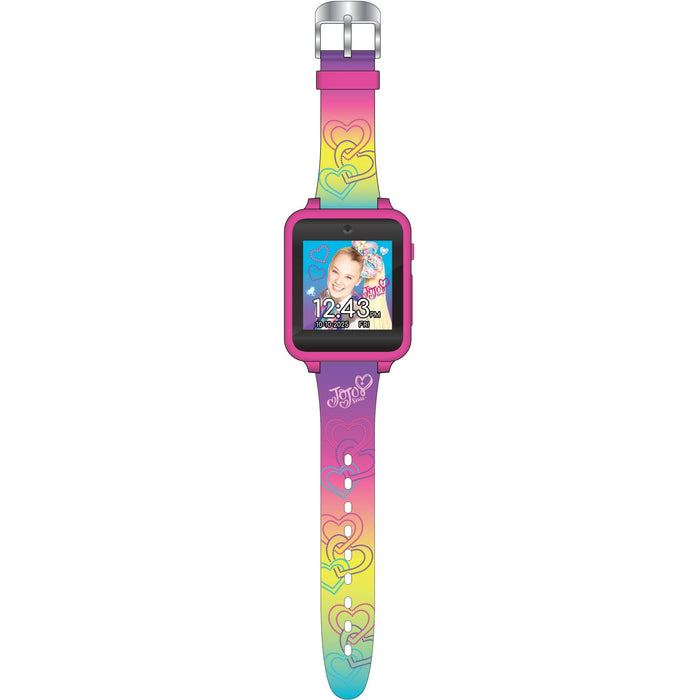 JoJo Siwa iTime Unisex Touchscreen Smart Watch with Silicone Strap and Rectangulr Pink Case 42MM