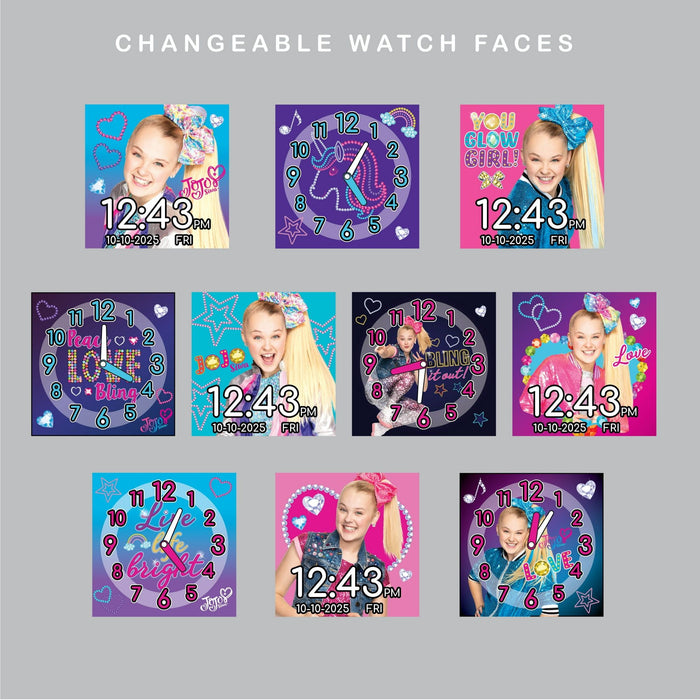 JoJo Siwa iTime Unisex Touchscreen Smart Watch with Silicone Strap and Rectangulr Pink Case 42MM