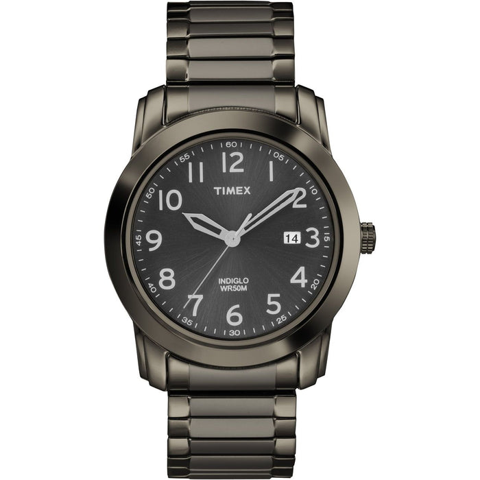 Timex Men's Highland Street 39mm Watch ¨C Gray Case Black Dial with Gray Expansion Band