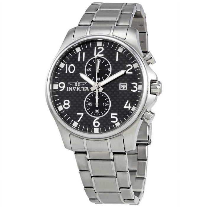 Invicta II Multifunction Black Dial Stainless Steel Men's Watch 0379