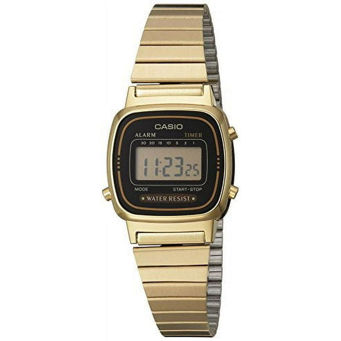 Women's LA670WGA-1DF Daily Alarm Digital Gold-tone Watch