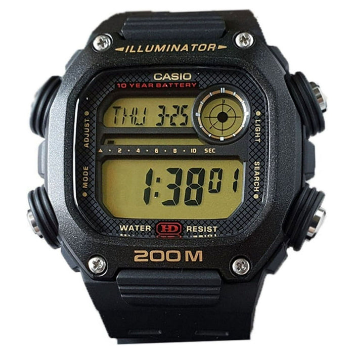 Casio Men's Digital Quartz 10-Year Battery 200m Black Resin Watch DW291H-9AV