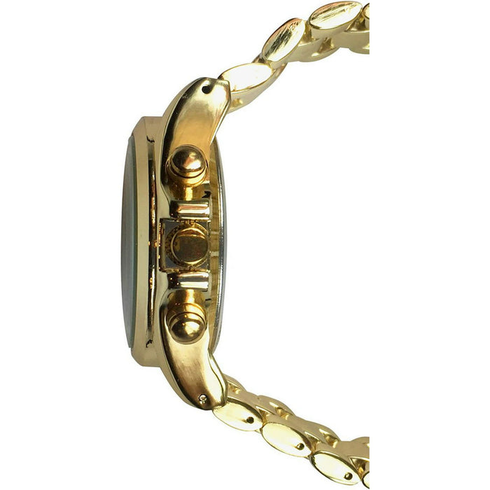 Time and Tru Women's Round Gold Tone Stainless Steel Bracelet Wristwatch