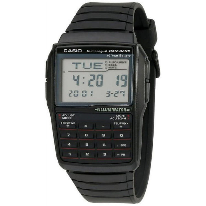 Casio Men's Data Bank Calculator Watch with Black Resin Strap