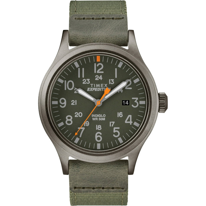 Timex Men's Expedition Scout Green/Titanium 40mm Casual Watch, Fabric Strap