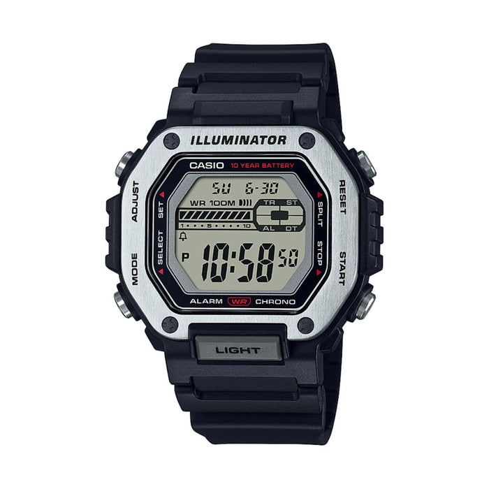 Casio Men's Stainless Steel Bezel Digital Sport Watch, Black MWD-110H-1AV