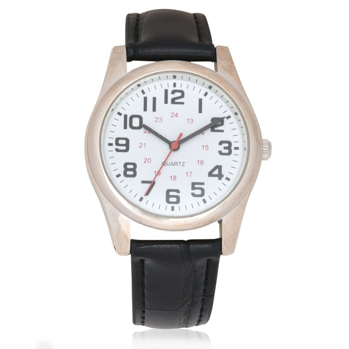 George Adult Male Analog Watch with Round Case and PU Strap (Wmm5002WM1)