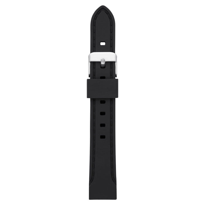 18mm Black Silicone Unisex Adult Replacement Sport Watch Band