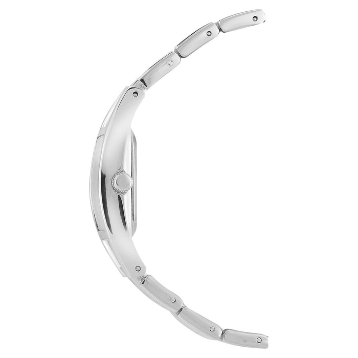 Time and Tru Women's Oblong Silver Tone Bracelet Watch