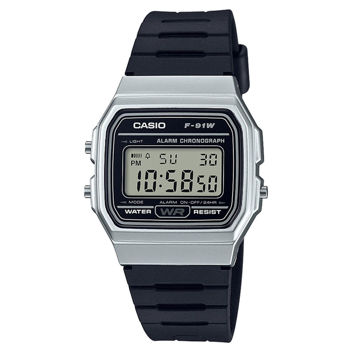 Casio Men's Black and Silver Classic Digital Watch F91WM-7A