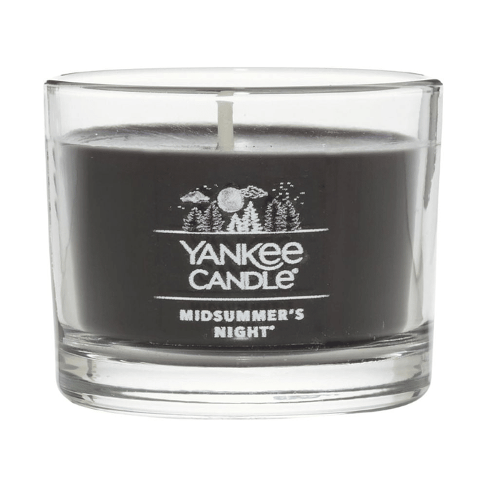 Yankee Candle Signature Votive Mini Candle Jar, Midsummer's Night Scent, Natural Soy Wax Blend Candle with Natural Fiber Wick, 1.3 OZ Glass Jar (Pack of 6)